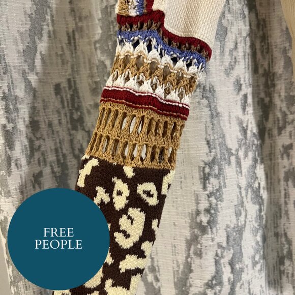 Free People Embroidered Long Sleeve Thermal Sweater - Picture 2 of 2